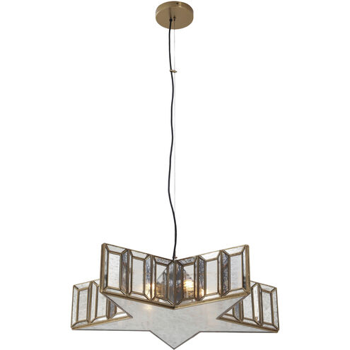 Luce Stellare 5 Light 26.8 inch Brass Antique Pendant Ceiling Light, Star